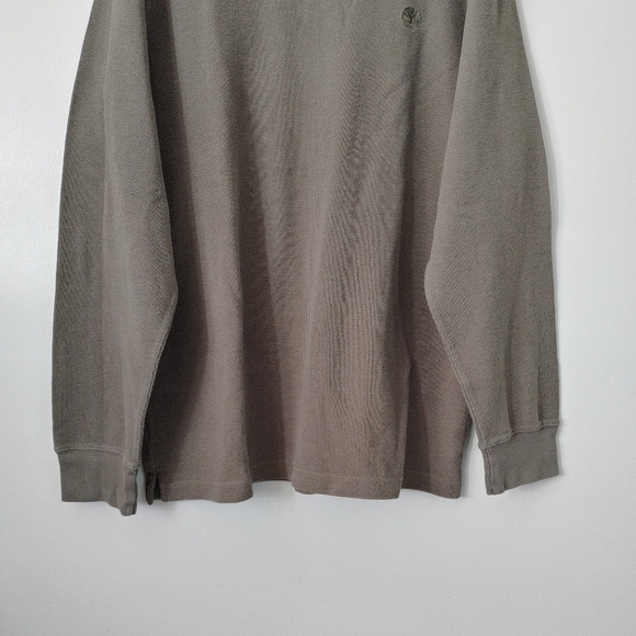 Timberland Waffle Crewneck Tee Long Sleeve Top Green Size XL - Picture 4 of 14